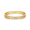 Luxury Gold Studded Bangle Bracelet with Crystal Channel