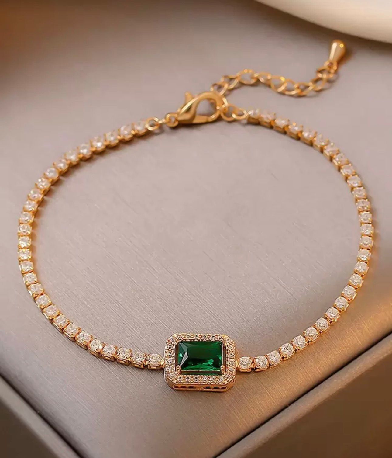 Emerald Royale Gold Tennis Bracelet