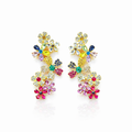 Gardenia Multi-Gem Statement Stud – Stainless Steel