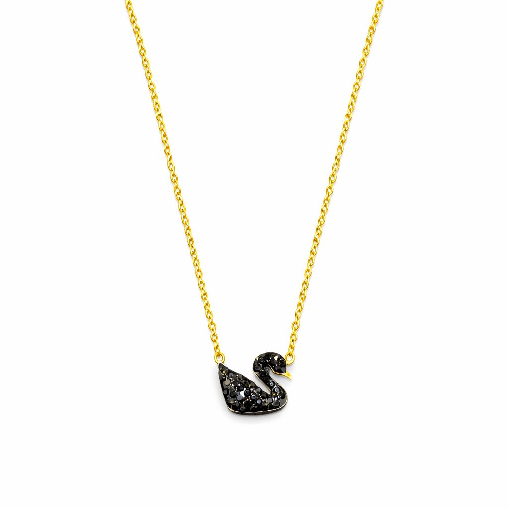 Black Swan Pendant Necklace – Gold-Tone