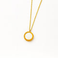 "White"Eternity Roman Pendant Necklace | Gold Stainless Steel