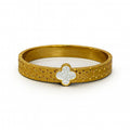 Pavé Crystal Clover Bangle – Hypoallergenic & Water-Resistant