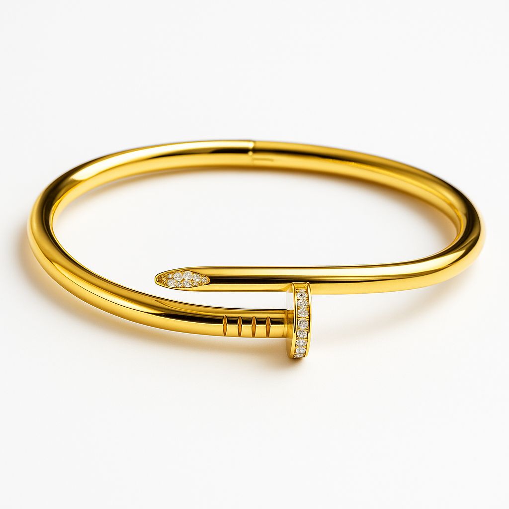 Pavé Nail Wrap Bracelet – Hypoallergenic Stainless Steel
