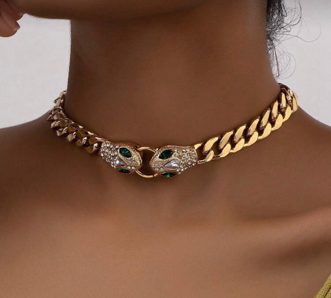 Fierce Twin Leopard Choker Necklace